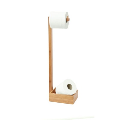 natural oak freestanding toilet roll holder